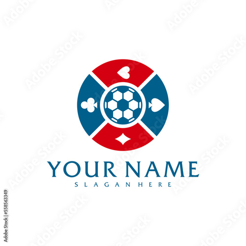 Soccer Poker logo vector template, Creative Poker logo design concepts