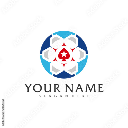 Soccer Poker logo vector template, Creative Poker logo design concepts