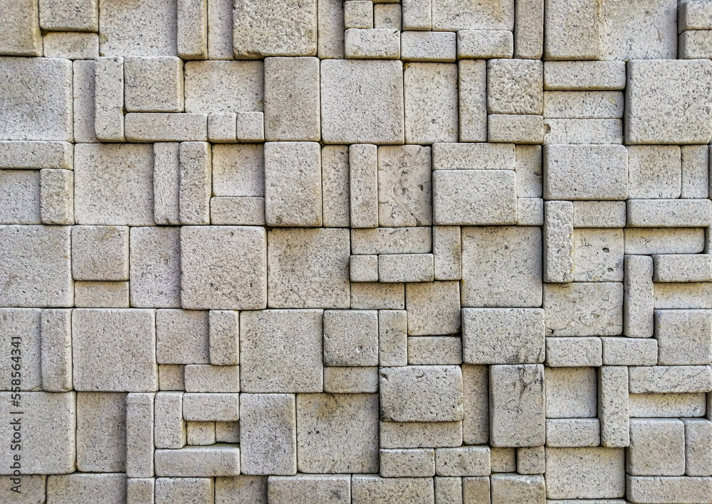 Obraz premium Travertine tile ceramic, mosaic square design seamless texture,