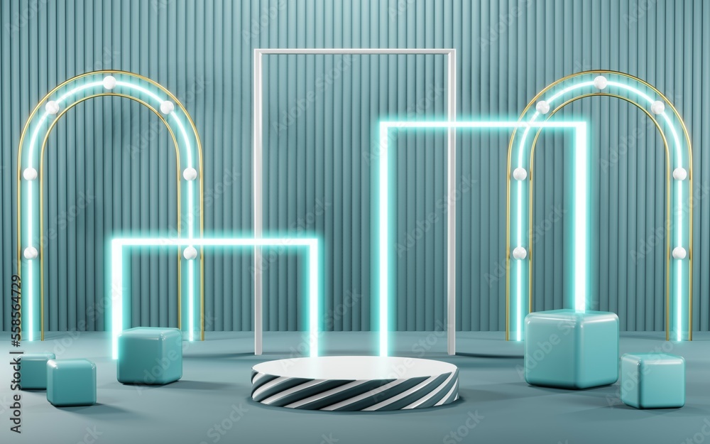 3D render of pastel template soft blue minimal background for show products 3D render of pastel template soft blue minimal background for show products