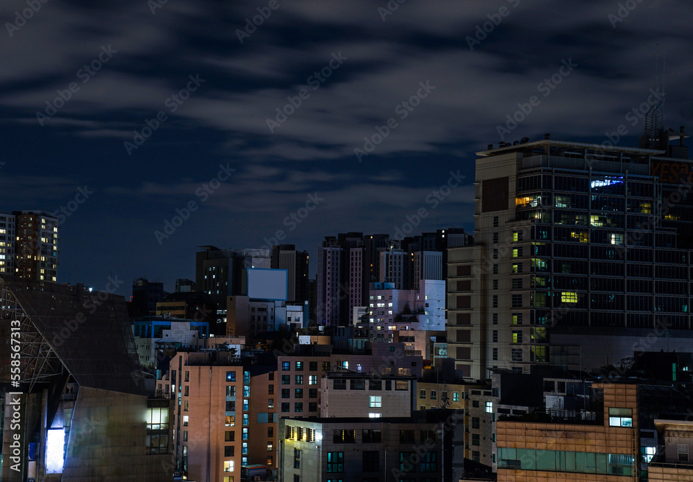 Night View of Sinchon, Seoul, Korea Night View of Sinchon, Seoul, Korea