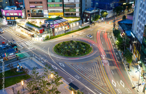 Night View of Sinchon, Seoul, Korea
