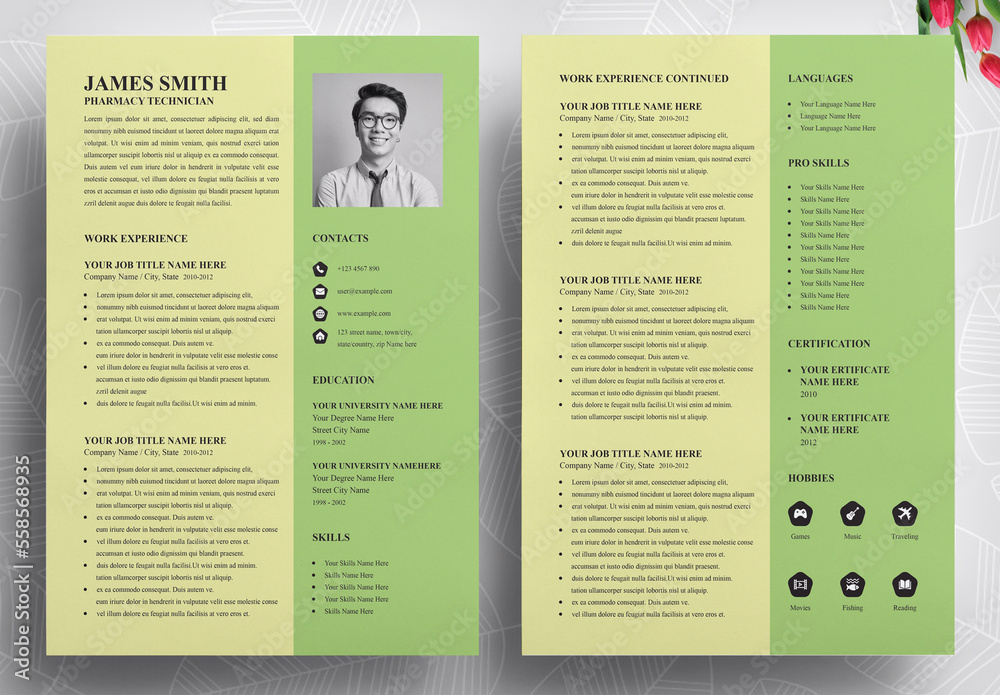 Resume Template, Cv or Designer Jobs Resumes Stock Template | Adobe Stock