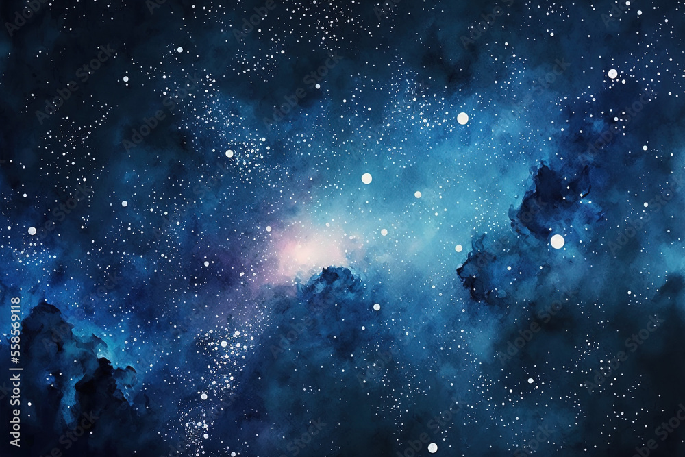 Obraz premium a watercolor starry backdrop that is abstract. Generative AI