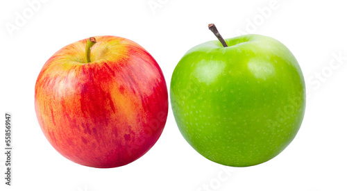 red and green apple on transparent png