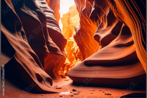 antelope canyon texture background, front view. Generated AI