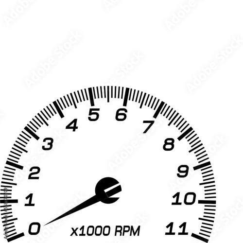 Speedometer scale with numbers. Vector illustration isolated on white background