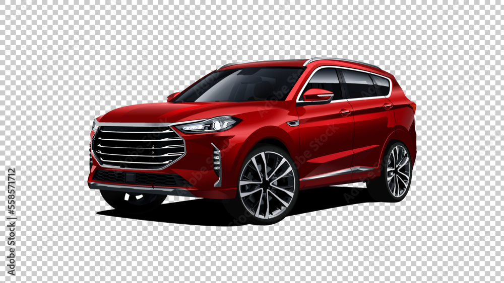 Red Vector SUV car