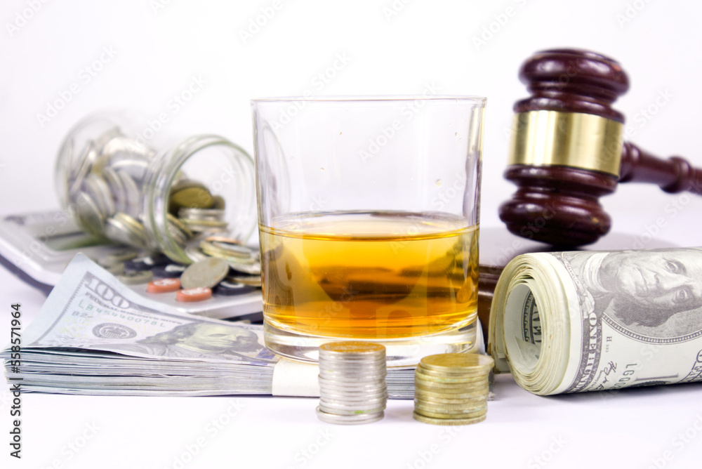 Drink driving concept. Judge hammer and whiskey glass,car key. Drink driving concept. Judge hammer and whiskey glass,car key.