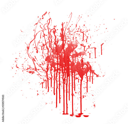 Blood splatter, horror backgrounds. Watercolor brush isolated on PNG background for art design. Royalty high-quality transparent stock of abstract drops brush for painting, ink splatter, bloodstain