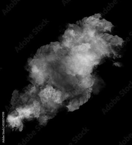 Abstract white puffs of smoke swirls overlay on black background pollution. Royalty high-quality free stock photo image of abstract smoke overlays on black background. White smoke explosion 