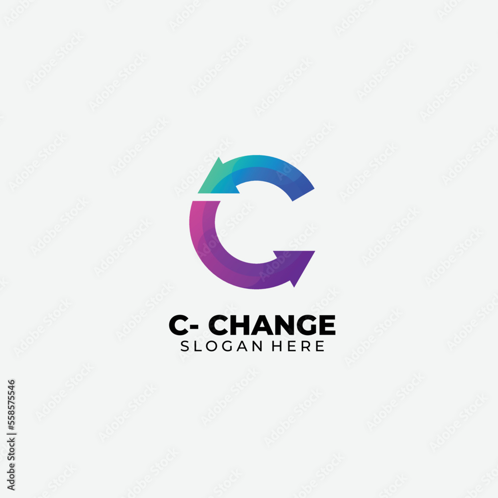 letter c arrow design art gradient color letter c arrow design art gradient color