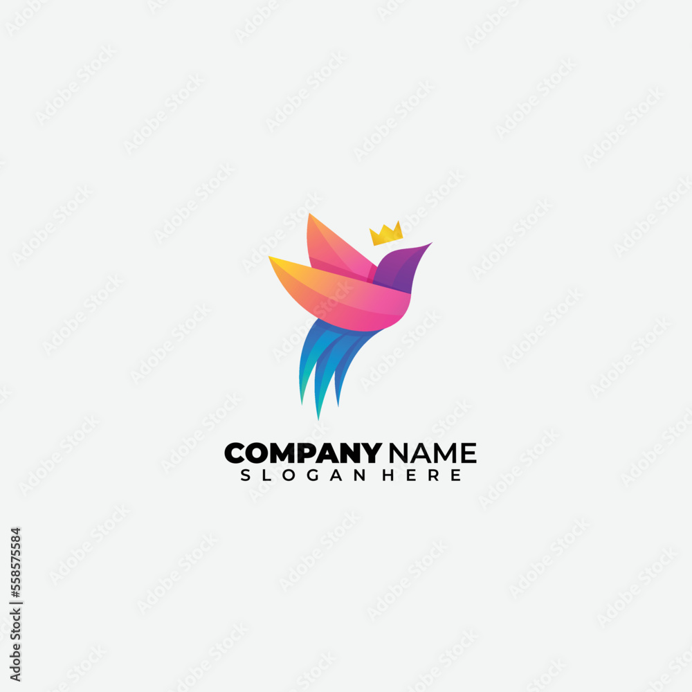 bird logo colorful design illustration symbol