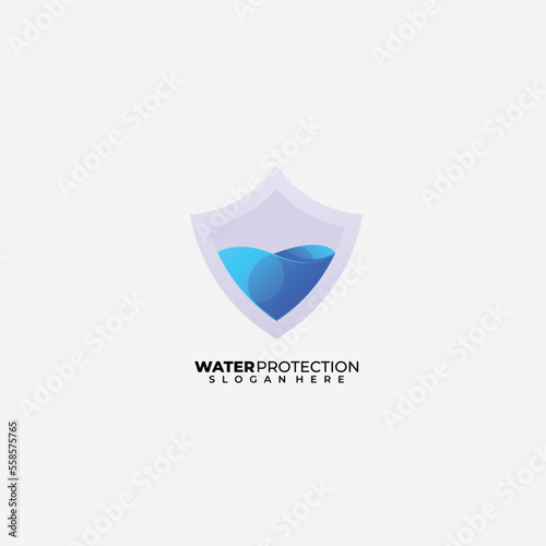 Free Download water shield logo icon design gradient color - GFXLoad