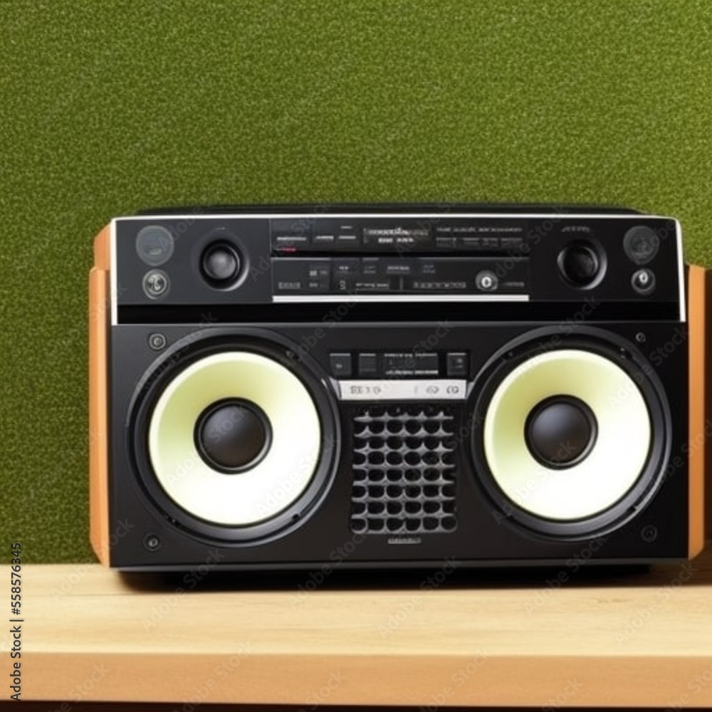 Una ilustración representando a un boombox retro, generado por inteligencia artificial Una ilustración representando a un boombox retro, generado por inteligencia artificial