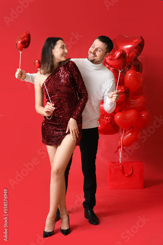 Happy couple in love with b...