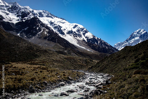 The Hooker Valley walk, in Mount Cook National Park, New Zealand