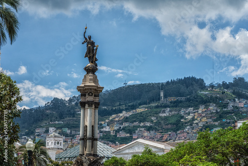 Independence monument  at Independence Square, Quito, Ecuador