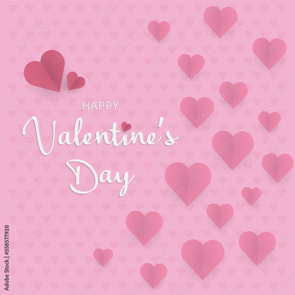 Lovely valentine's day Background in paper cut style