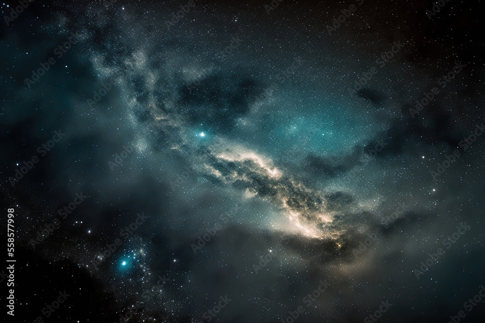 Fototapeta premium space dust and stars in the universe's milky way galaxy. Generative AI
