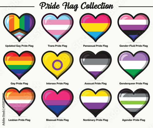 Pride flag collection vector illustration