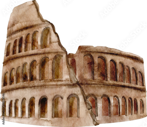 Leinwand Poster watercolor colosseum
