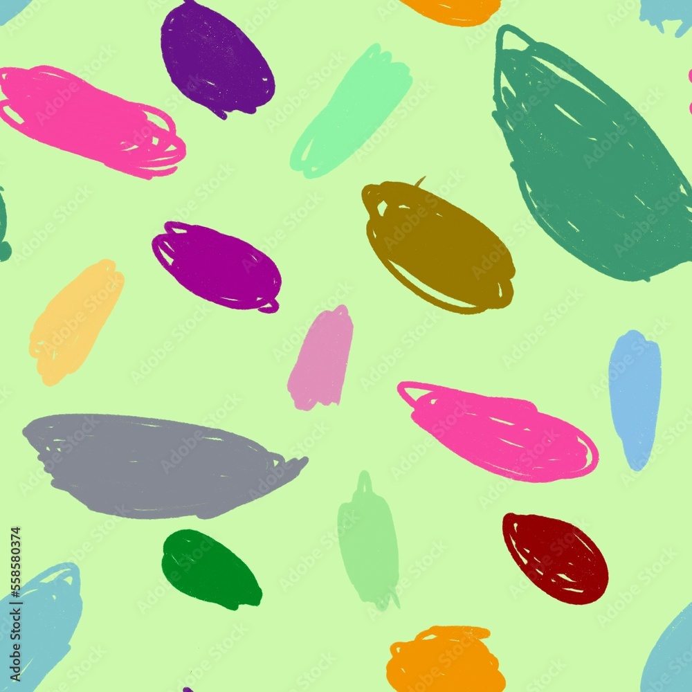 Pattern with bolls on green background Pattern with bolls on green background