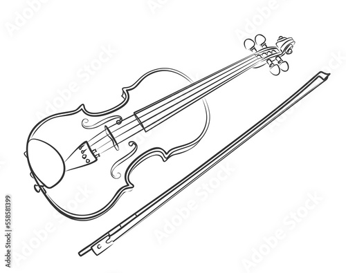 The Sketch of a classical violin.
