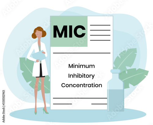 MIC - Minimum Inhibitory Concentration acronym, medical concept background