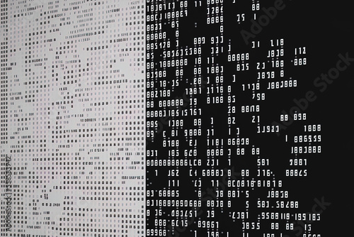 White backdrop with binary numerals. Generative AI