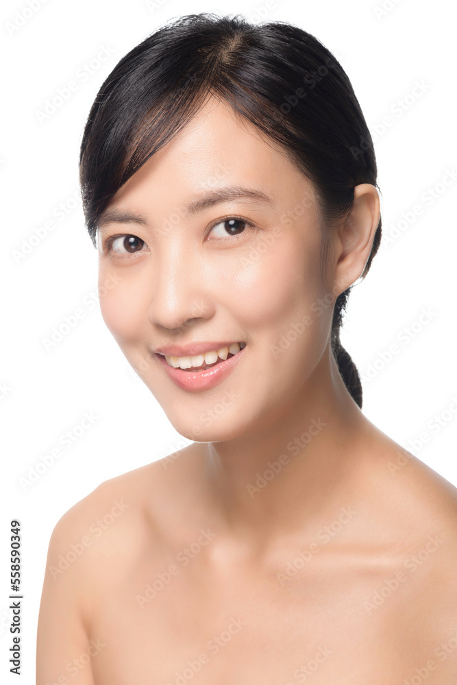 Portrait healthy pretty young woman isolated on white background. beautiful female model person applying cosmetic cream for skincare on fresh makeup clean face. spa, treatment, wellness concept. Portrait healthy pretty young woman isolated on white background. beautiful female model person applying cosmetic cream for skincare on fresh makeup clean face. spa, treatment, wellness concept.