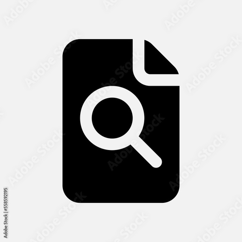 Search file icon in solid style, use for website mobile app presentation