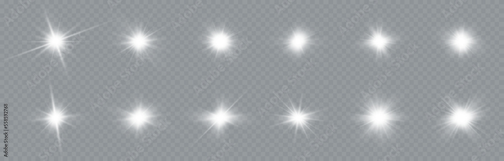 Star glow light effect. Bright particles, light shine. Stars. Star glow light effect. Bright particles, light shine. Stars.