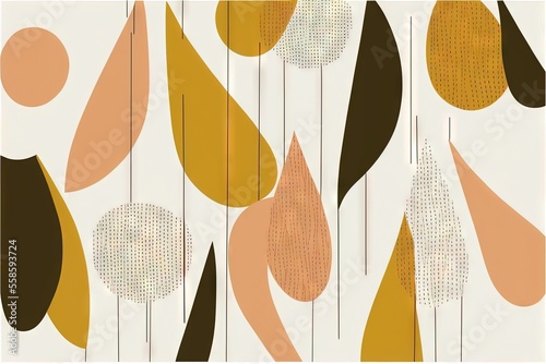 Esthétique Motif contemporain imprimable sans couture avec des formes abstraites de traits de pinceau élégants et des lignes aux couleurs de la terre. Fond boho pastel dans un vecteur de style minimal