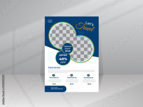 Creative Tour & Travel Trip Sale Flyer, Poster Template for Travel Agency