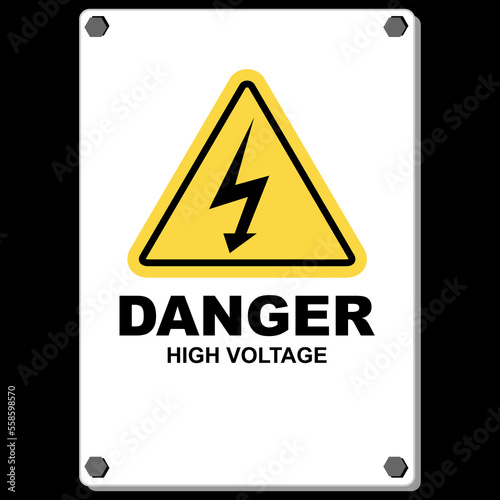 Danger, high voltage, sign and board vector