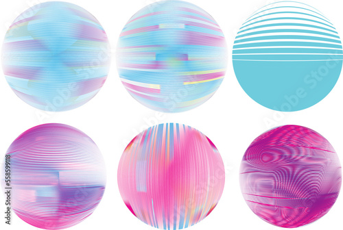 Set of spheres . Lines constructed transparent sphere .Vector .Technology sphere Logo . Design element for posters, social media, templates, flyers, brochures . Abstract trendy transparent circles