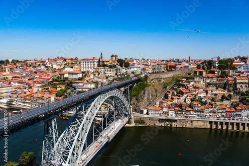 Beautiful view over Porto in Portugal. Wallpaper in the city close to the river