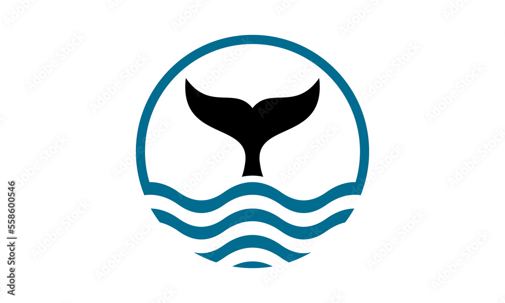 circle whale tail logo vector circle whale tail logo vector