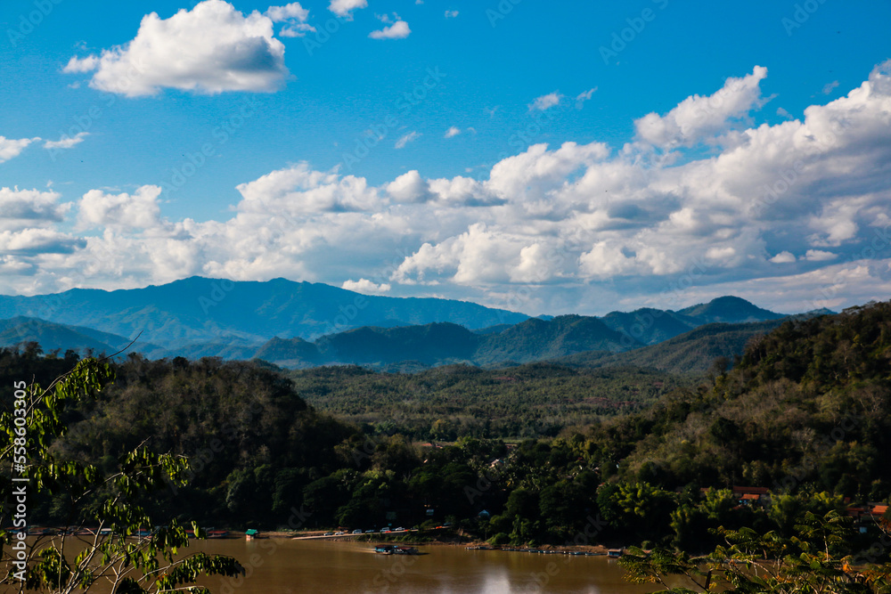 Trip to Luang Prabang at the Mekong River in Laos, Roundtrip in Asia to different temple and pagodas