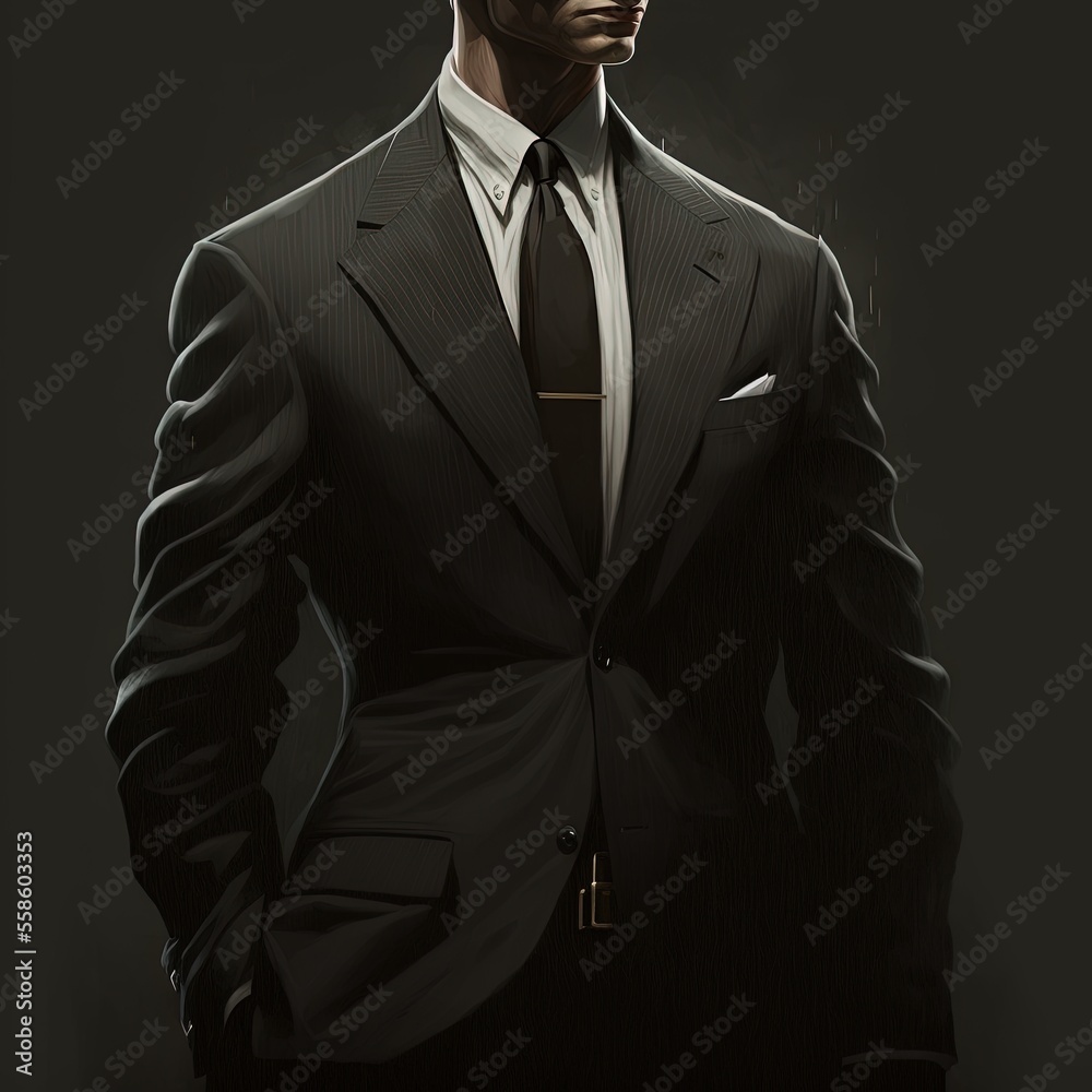 Man in black suit.Generative AI Man in black suit.Generative AI