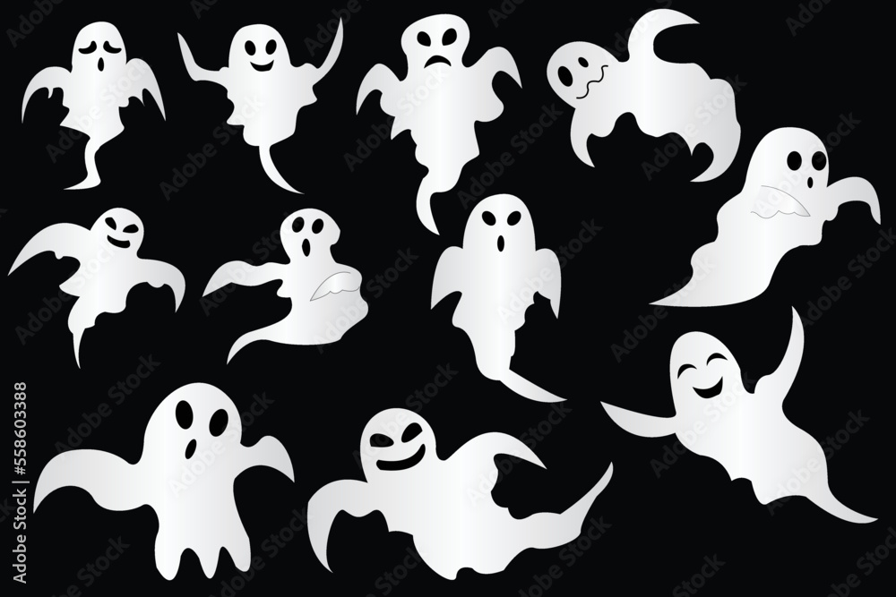 Set of ghosts clipart