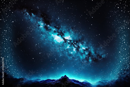 sky with stars, starry night Milky Way starlight, cosmic space, and a starry background. Generative AI