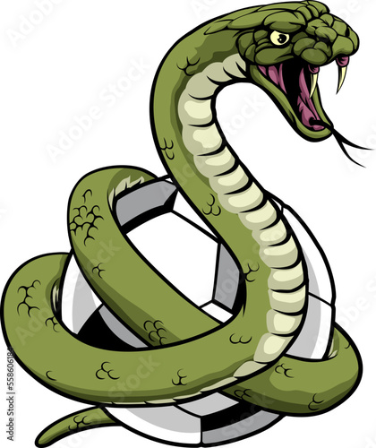 A snake soccer football ball animal sports team mascot