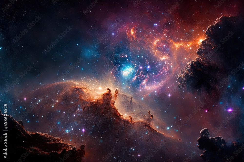 There are many stars, nebulae, and galaxies in the cosmos. Generative AI There are many stars, nebulae, and galaxies in the cosmos. Generative AI