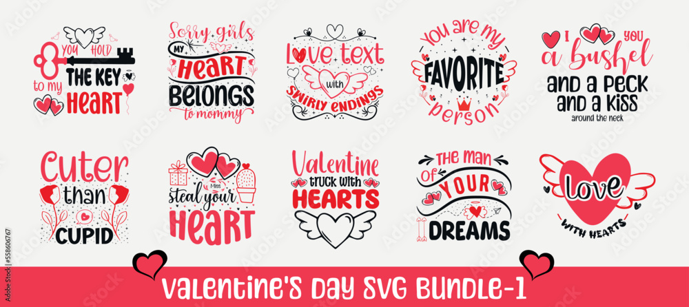 Valentine's day svg bundle. Valentine's day t-shirt design svg bundle