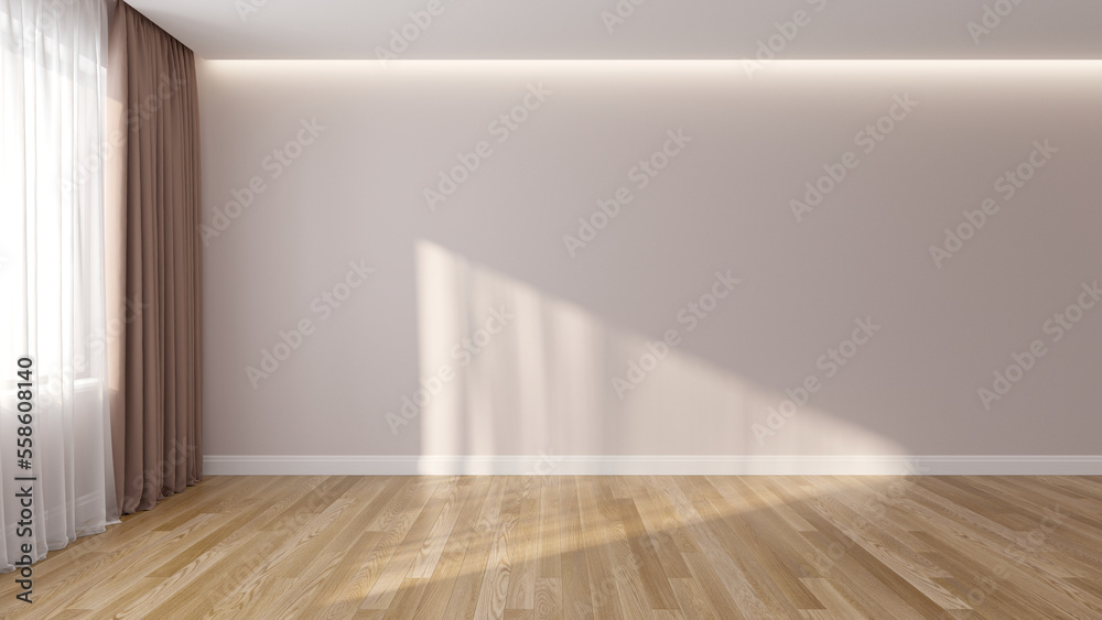 Modern Interior, Empty Living Room - 3d rendering Modern Interior, Empty Living Room - 3d rendering