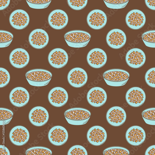 Taro ball. Chinese New year taro balls dessert vector illustration in doodle style.