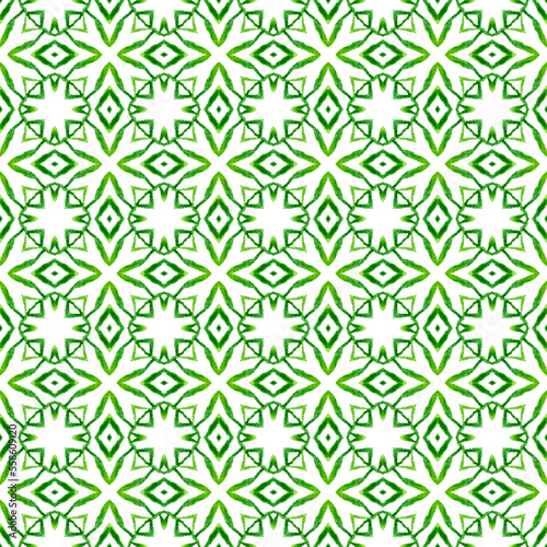 Chevron watercolor pattern. Green emotional boho