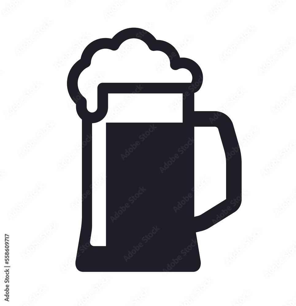 Beer mug glass beer with foam icon Beer mug glass beer with foam icon